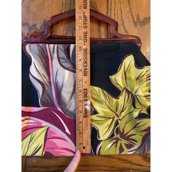 Vintage Handmade Floral Handbag With Handle - 17" W X 12" H - Picture 4 of 4